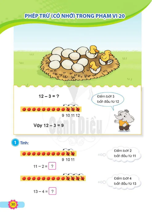 Phép trừ (có nhớ) trong phạm vi 20