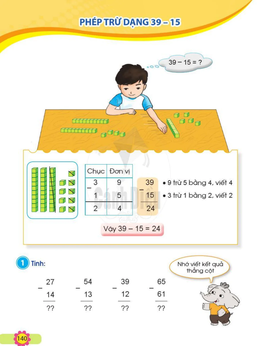 Phép Trừ Dạng 39 - 15