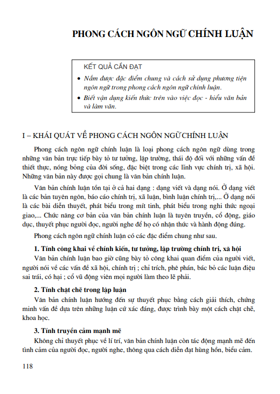 Phong cách ngôn ngữ chính luận