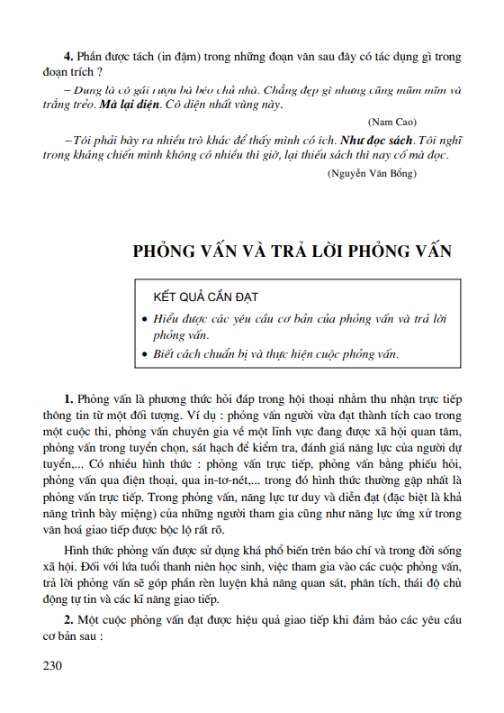 Phỏng vấn trả lời phỏng vấn