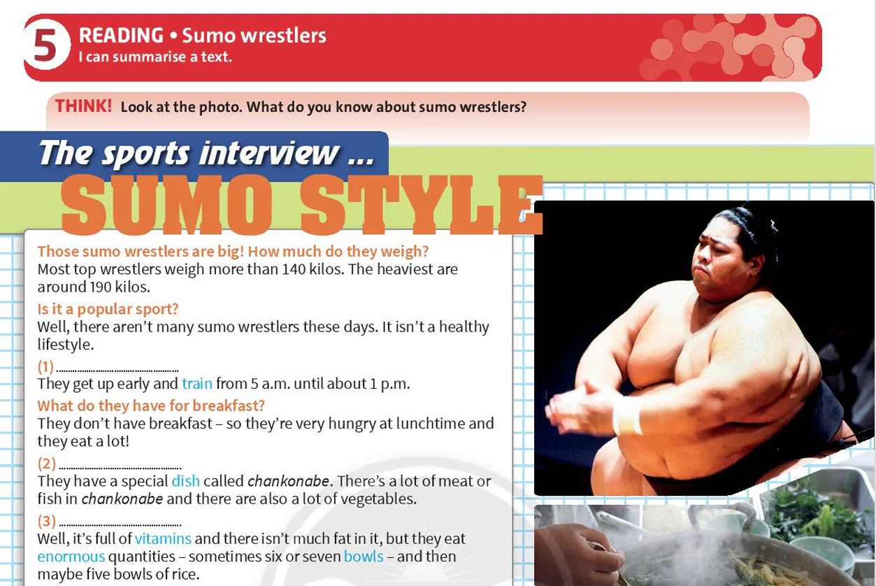 Reading: Sumo wrestlers