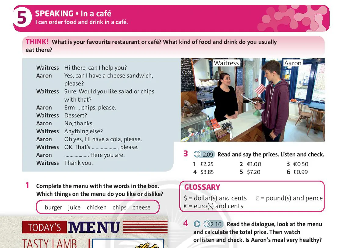 Speaking: In a café