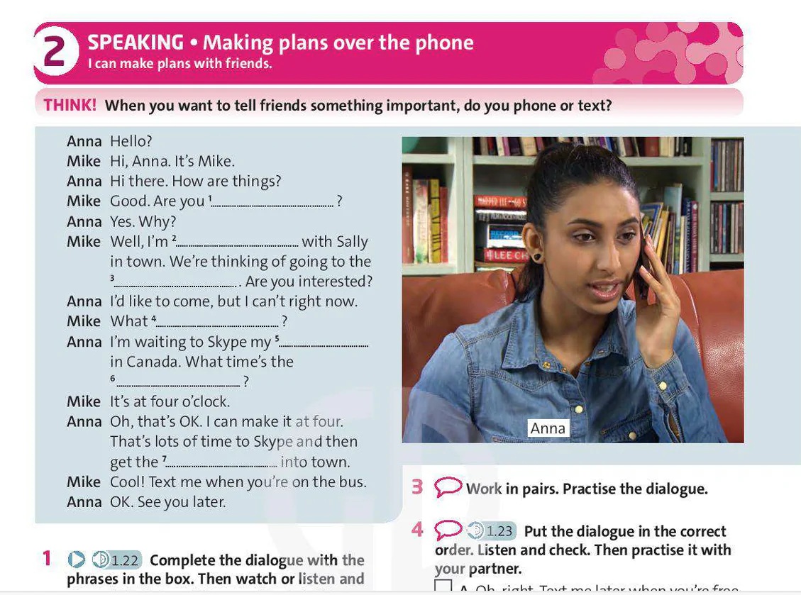 Speaking: Making plans over the phone