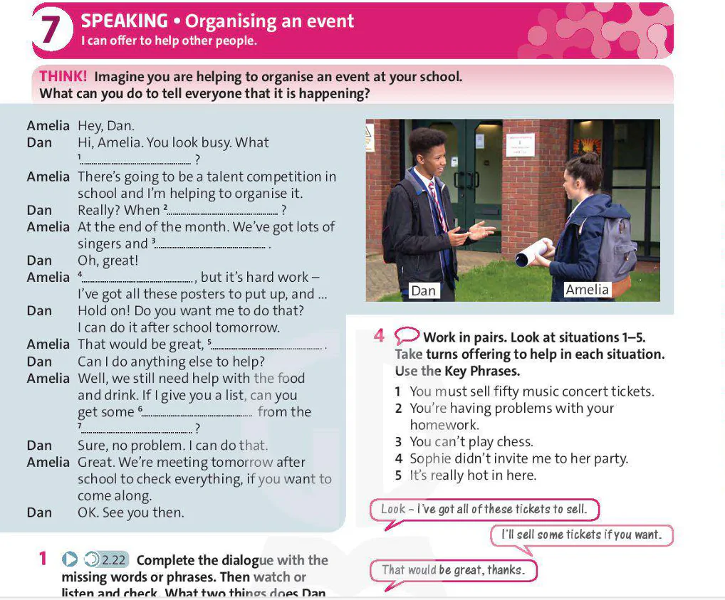 Speaking: Organising an event