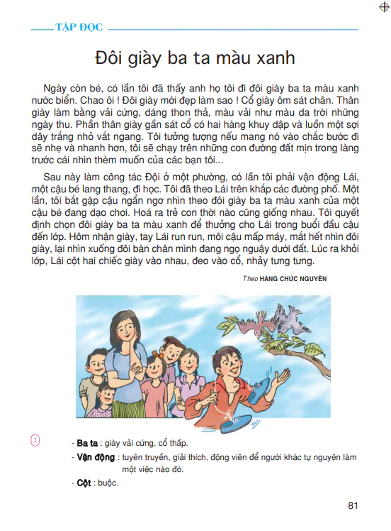 Tập đọc : Đôi giày ba ta màu xanh