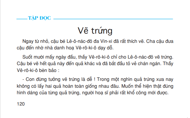 Tập đọc: Vẽ trứng