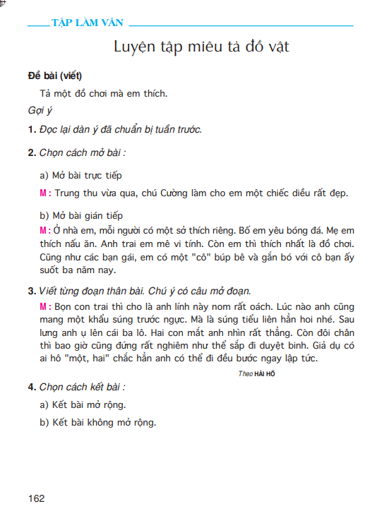 Tập làm văn: Luyện tập miêu tả đồ vật