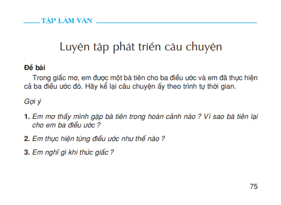 Tập làm văn : Luyện tập phát triển câu chuyện