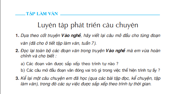 Tập làm văn : Luyện tập phát triển câu chuyện
