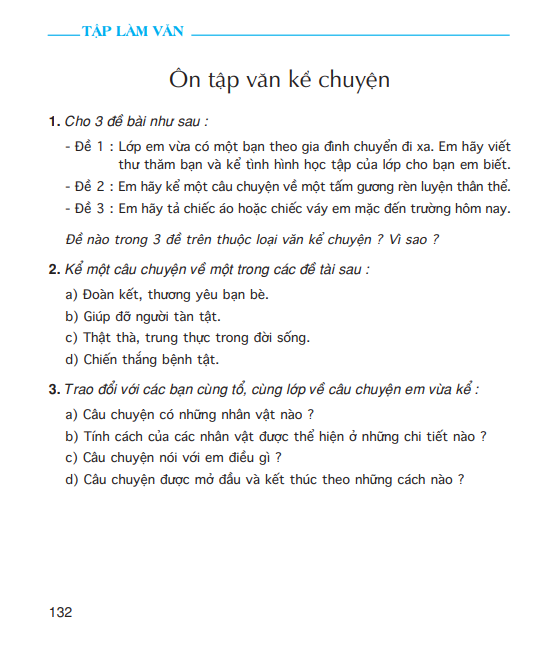 Tập làm văn: Ôn tập văn kể chuyện 