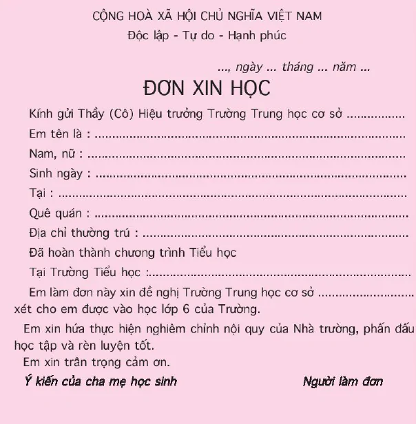 Tập làm văn: Ôn tập về viết đơn