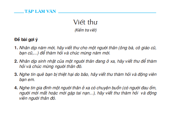 Tập làm văn: Viết Thư 