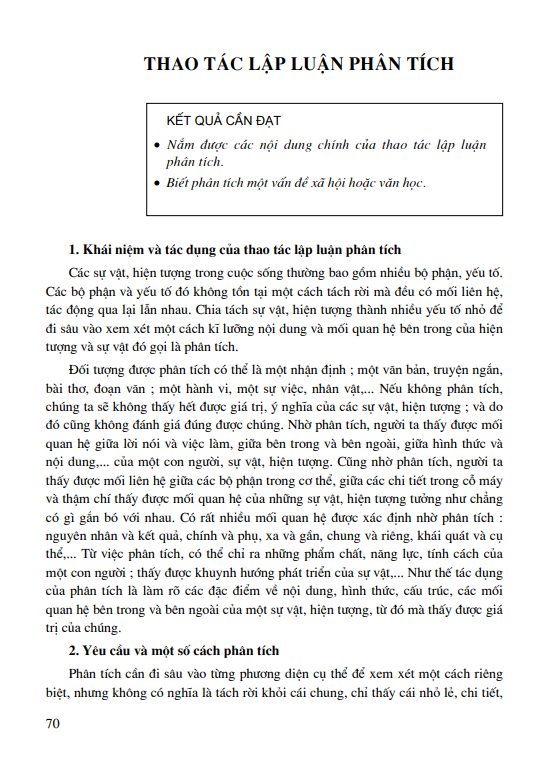 Thao tác lập luận phân tích 