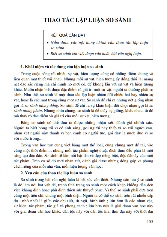 Thao tác lập luận so sánh 