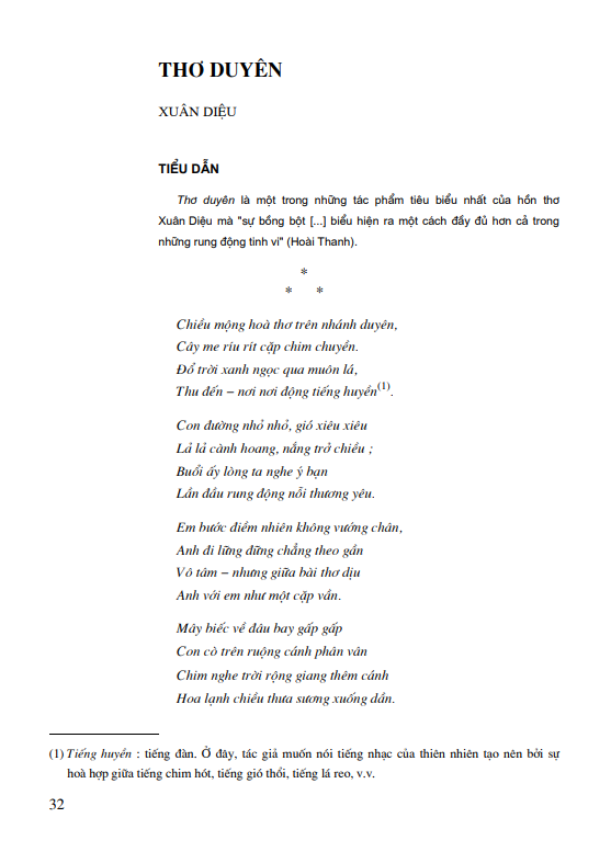 Thơ duyên ( Xuân Diệu) 