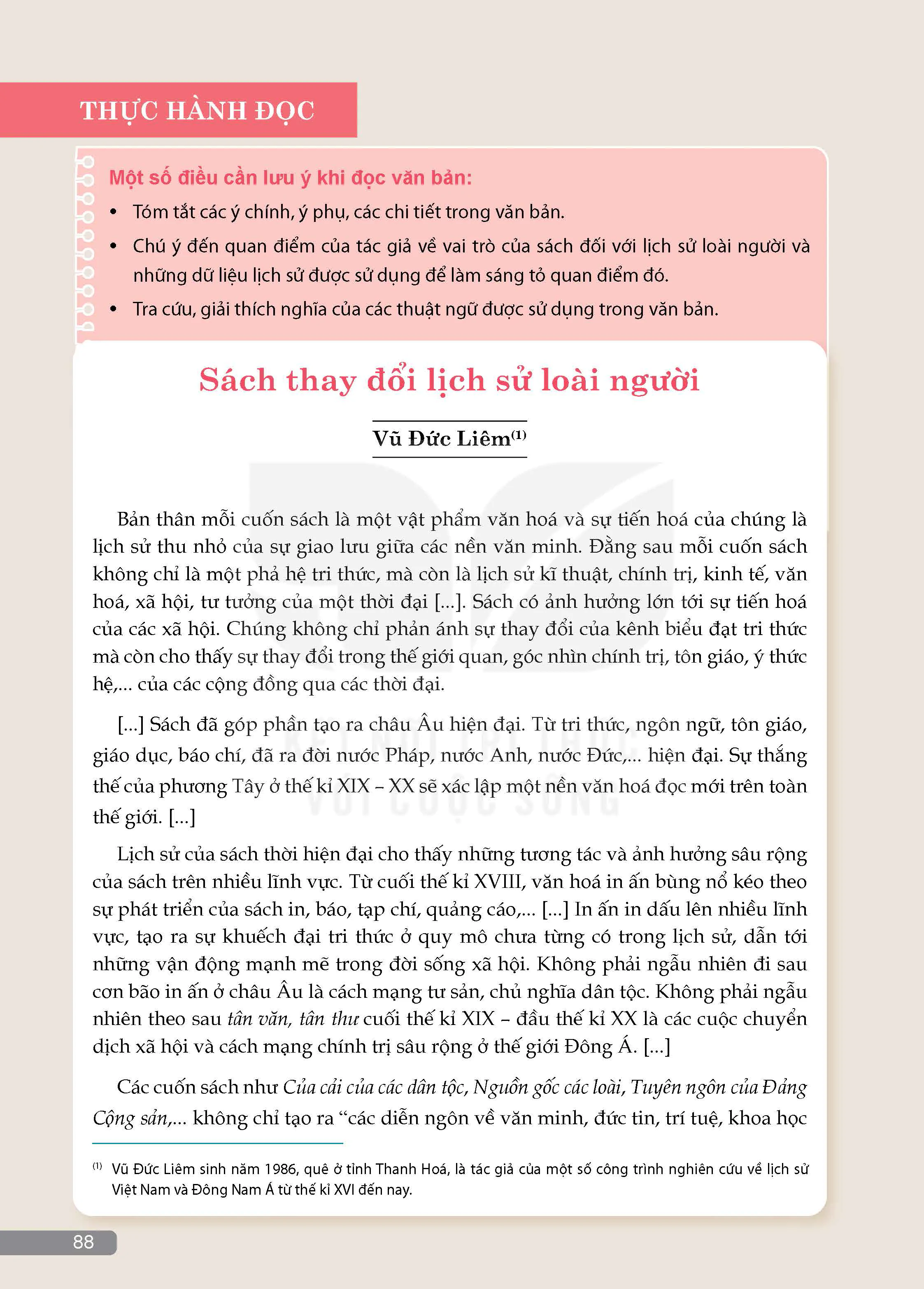 Thực hành đọc: Sách thay đổi lịch sử loài người (Vũ Đức Liêm)