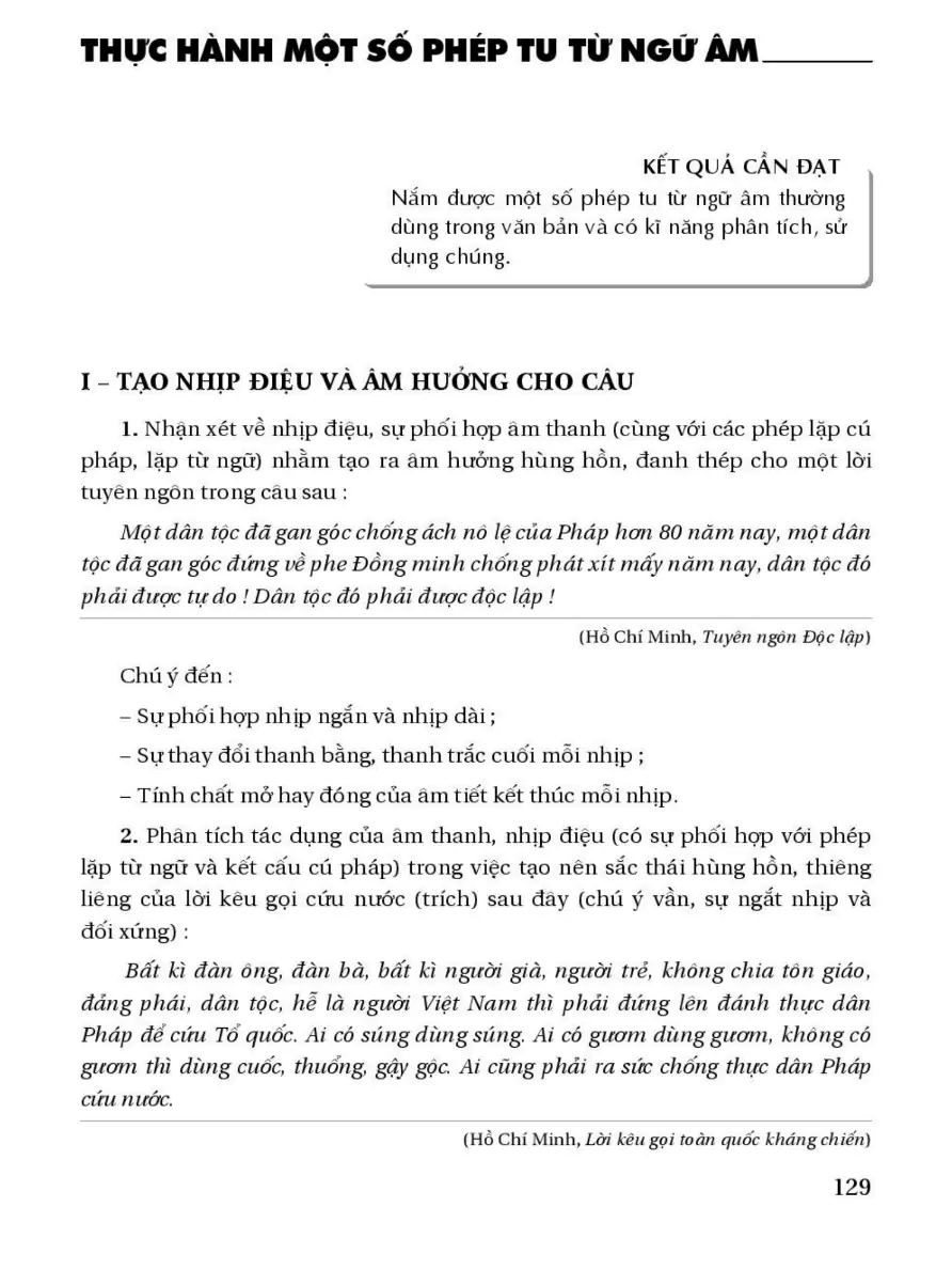 Thực Hành Một Số Phép Tu Từ Ngữ Âm