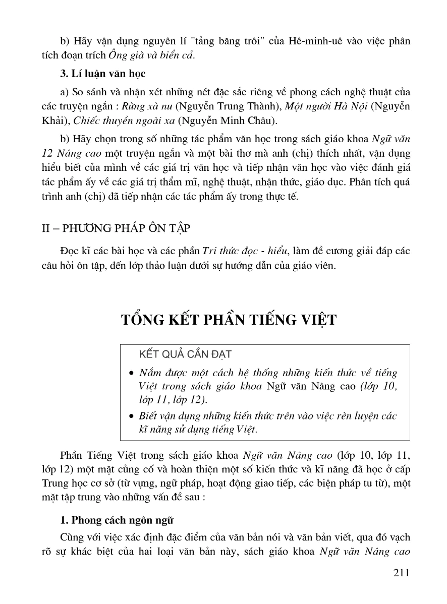 Tổng Kết Phần Tiếng Việt