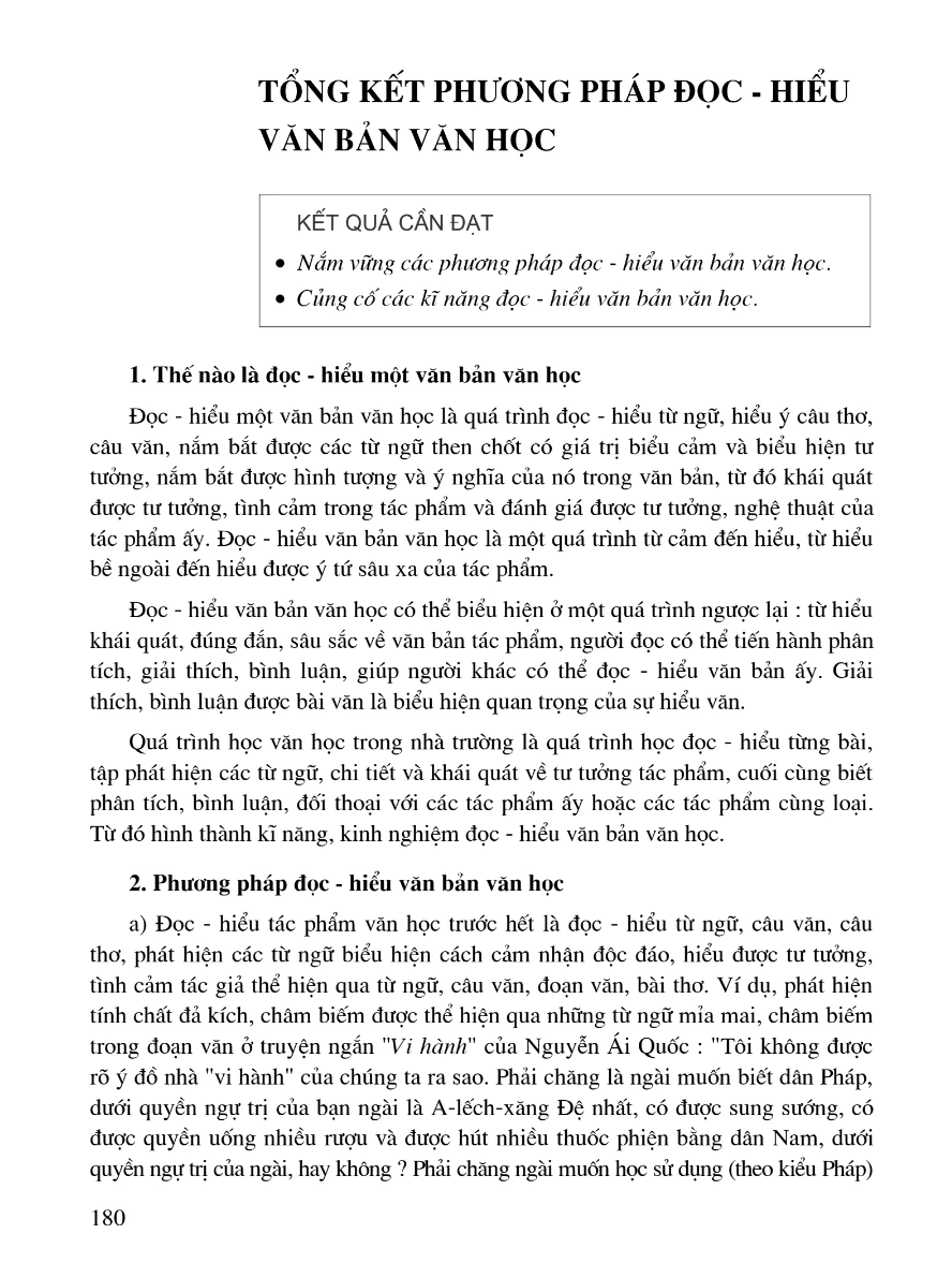 Tổng Kết Phương Pháp Đọc - Hiểu Văn Bản Văn Học