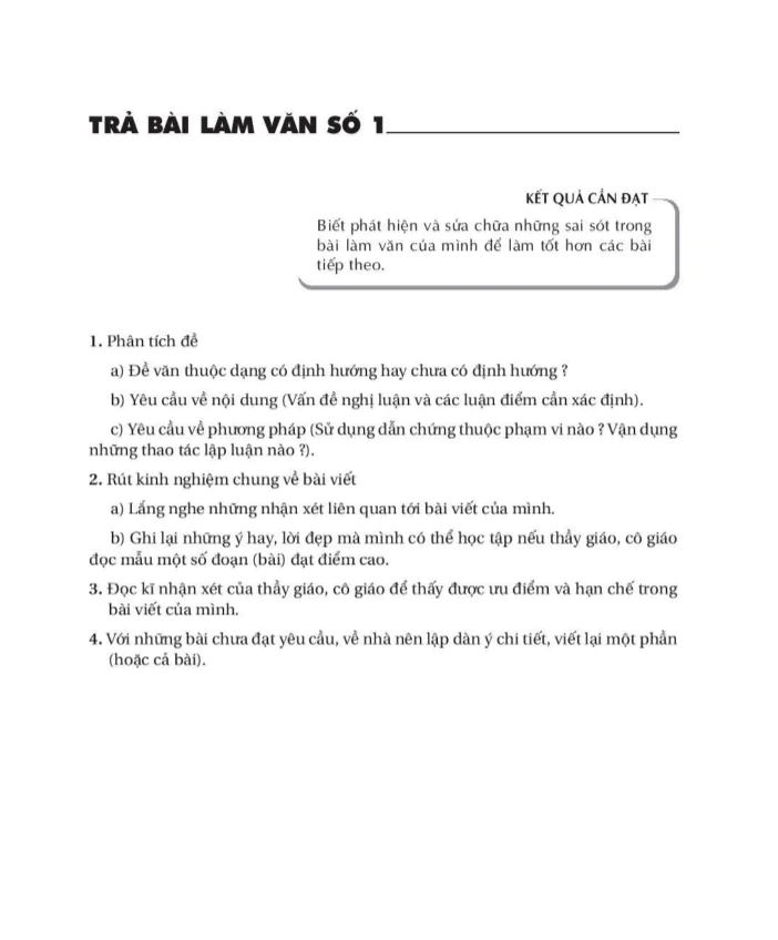 Trả bài làm văn số 1