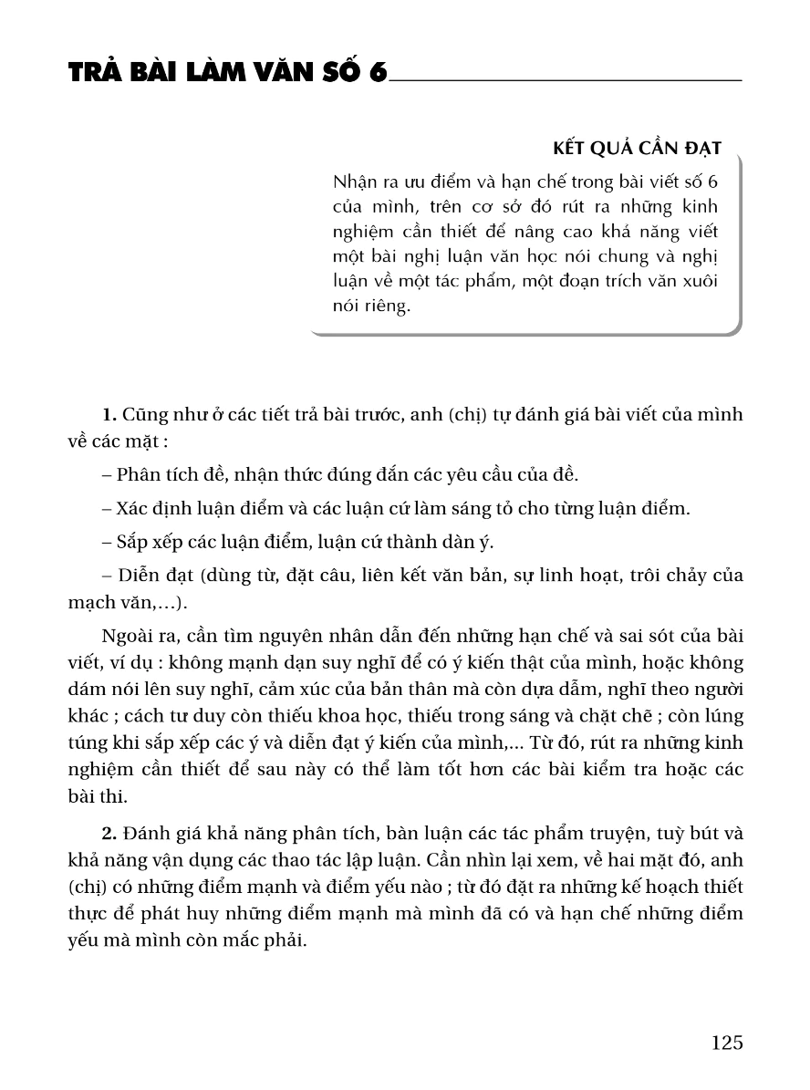 Trả Bài Làm Văn Số 6