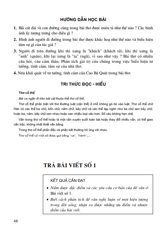 Trả bài viết số 1