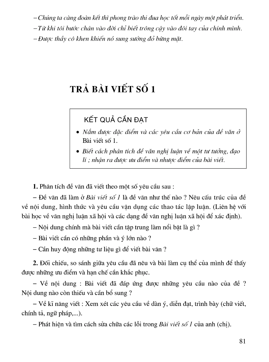 Trả Bài Viết Số 1