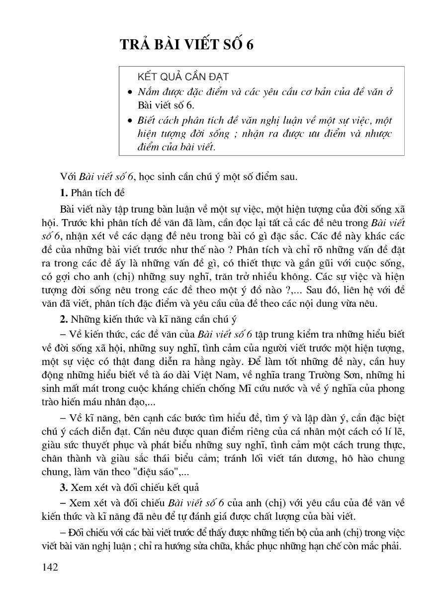 Trả Bài Viết Số 6