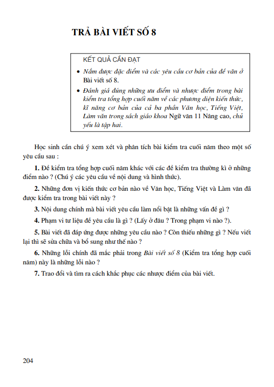 Trả bài viết số 8