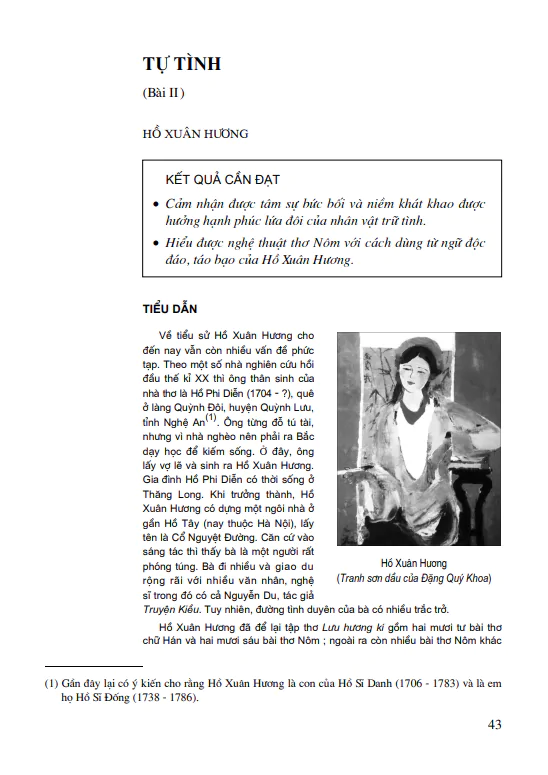 Tự tình ( bài II - Hồ Xuân Hương) 