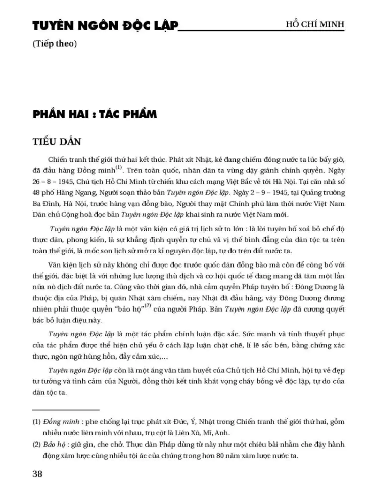 Tuyên ngôn Độc lập (Tiếp theo)