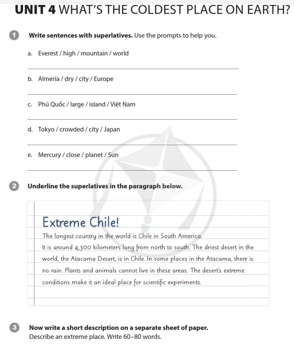Unit 4: What's the coldest place on earth?
