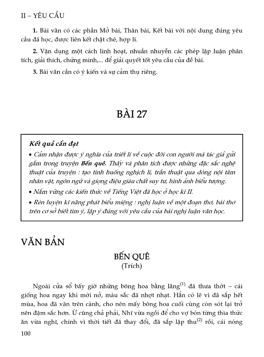 Văn Bản: Bến Quê