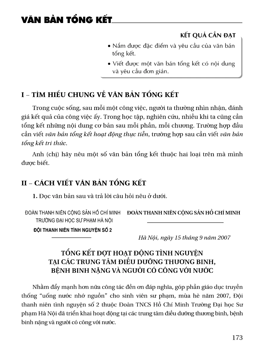 Văn Bản Tổng Kết