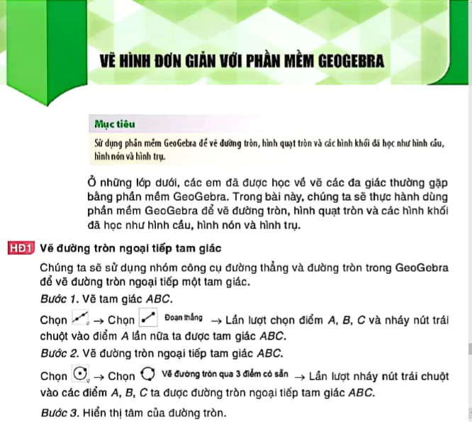 Vẽ hình đơn giản với phần mềm GeoGebra