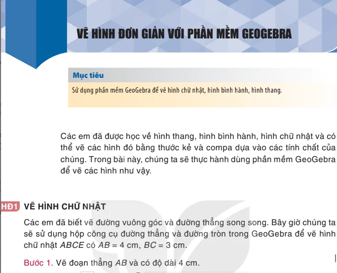 Vẽ hình đơn giản với phần mềm GeoGebra