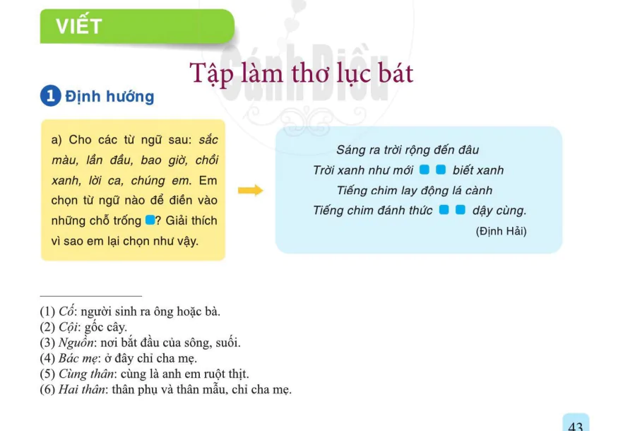 Viết: Tập làm thơ lục bát