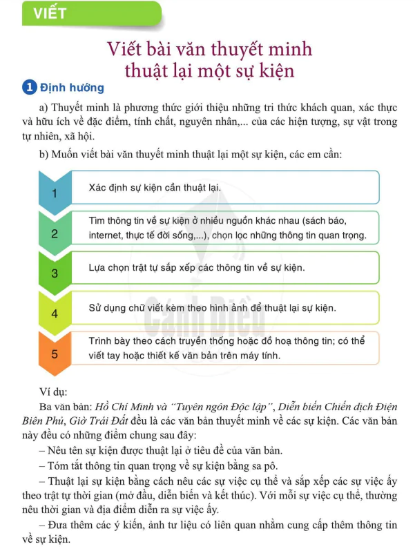 Viết: Viết bài văn thuyết minh thuật lại một sự kiện