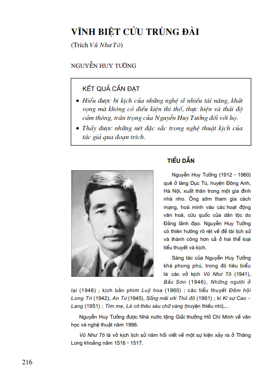 Vĩnh biệt Cửu Trùng Đài ( Trích Vũ Như Tô - Nguyễn Huy Tưởng) 