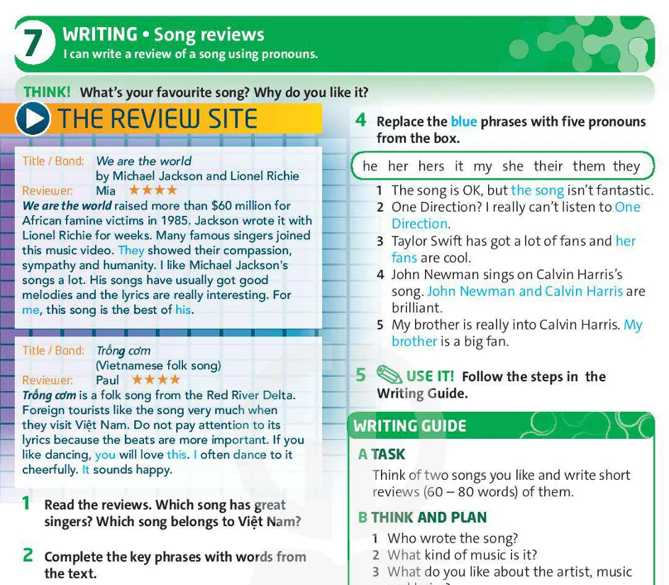 Writing: Song reviews