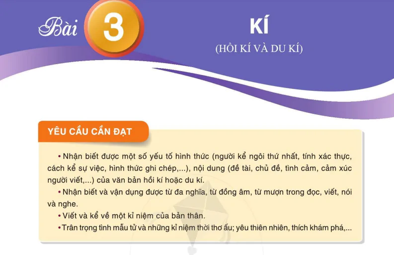  Yêu cầu cần đạt
